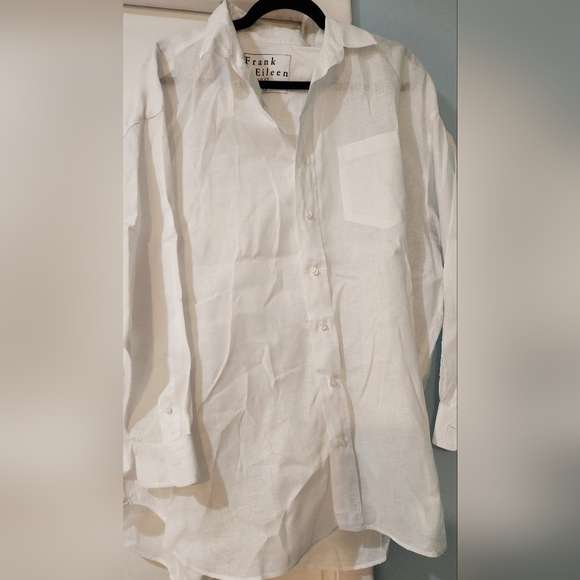 Women's Frank & Eileen Mackenzie OS White Button-down Shirt - Picture 3 of 8
